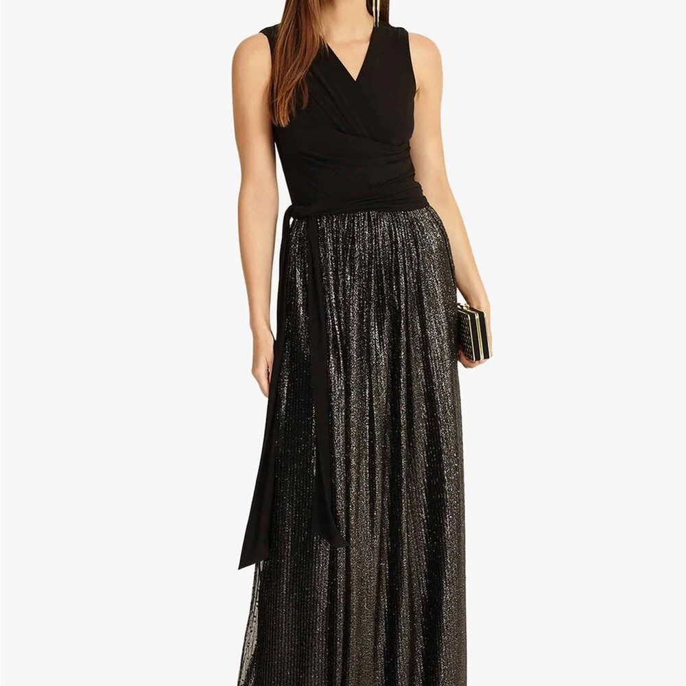 Black & silver floor length gown